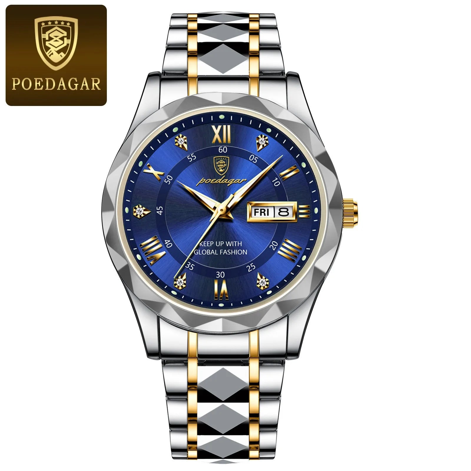 Reloj de cuarzo de lujo impermeable para hombre