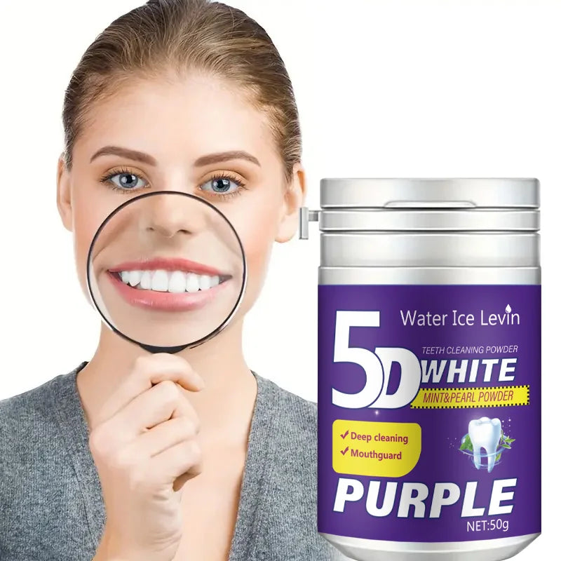 Polvo dental blanqueador morado