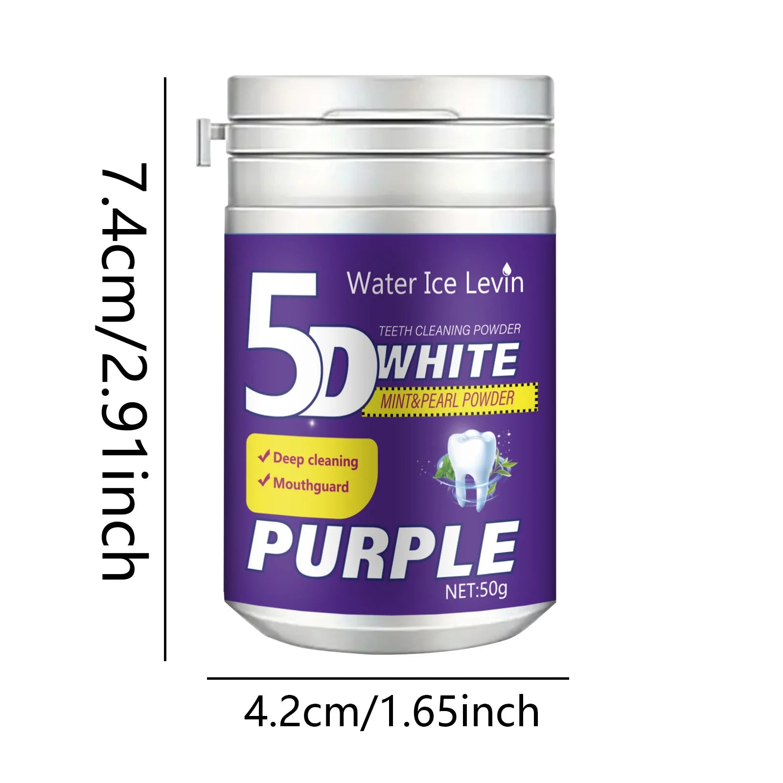 Polvo dental blanqueador morado