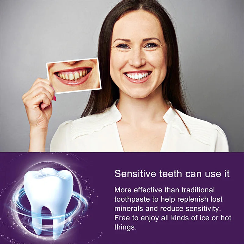 Polvo dental blanqueador morado